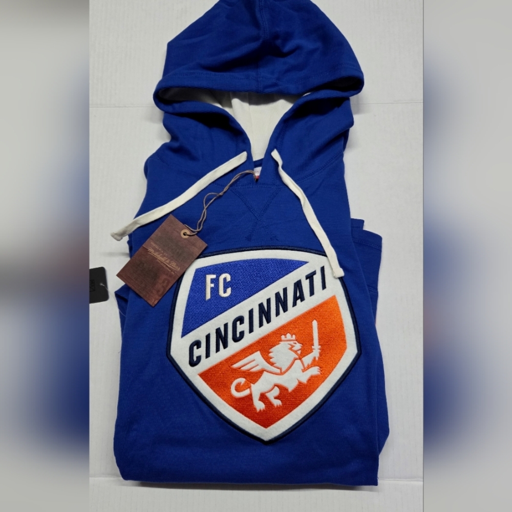 Mitchell & Ness Blue FC Cincinnati Hoodie with Orange Crest